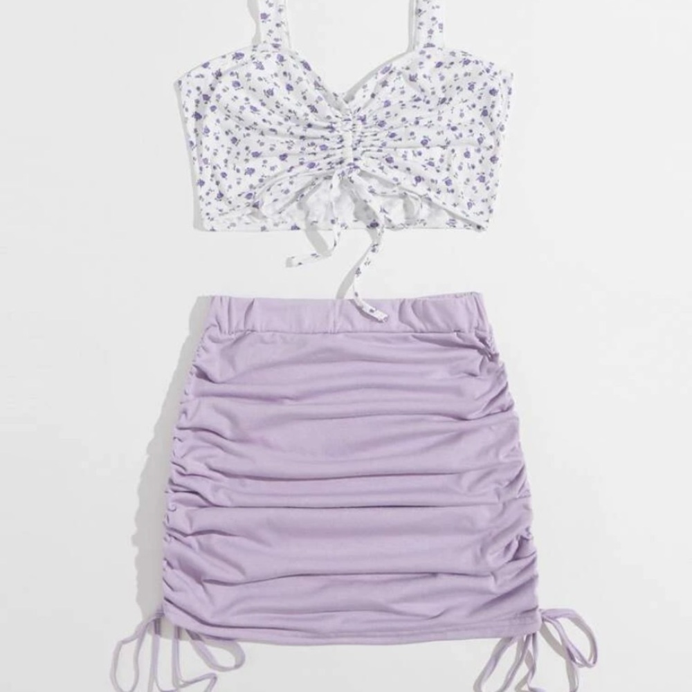 Romwe matching skirt set, purple, XS, never worn